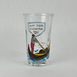 NWT Anthropologie Molly Hatch Juice Glass Make More Adventures Gondolier